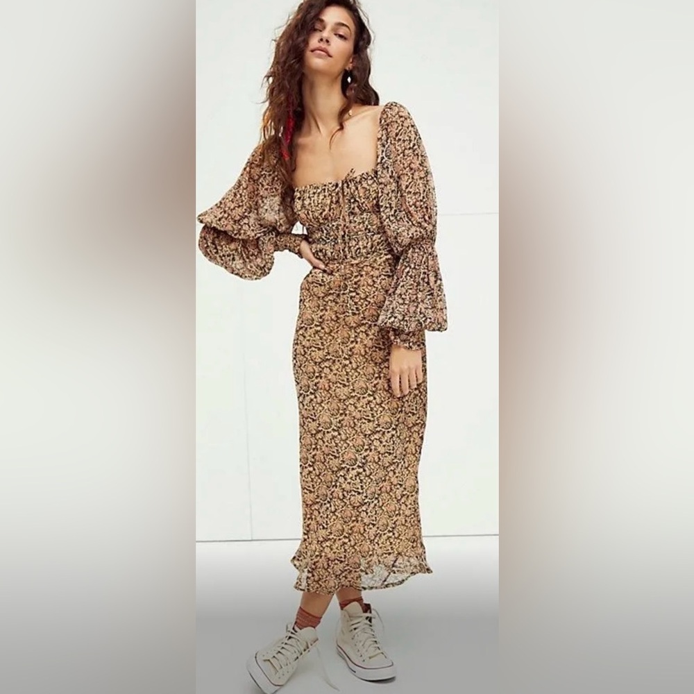 Free People Women's Aglow Midi Dress! Size XS